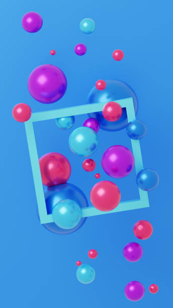 istock Colorful abstract design. Vertical 3D illustration 1329769442