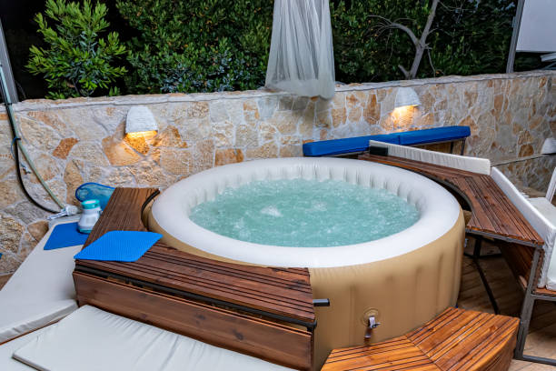 istock Hot Tub at a Luxury Resort. 1329770355