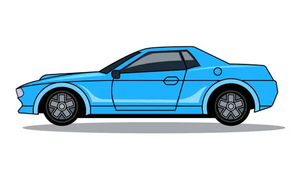 Vector illustration of Blue sport car