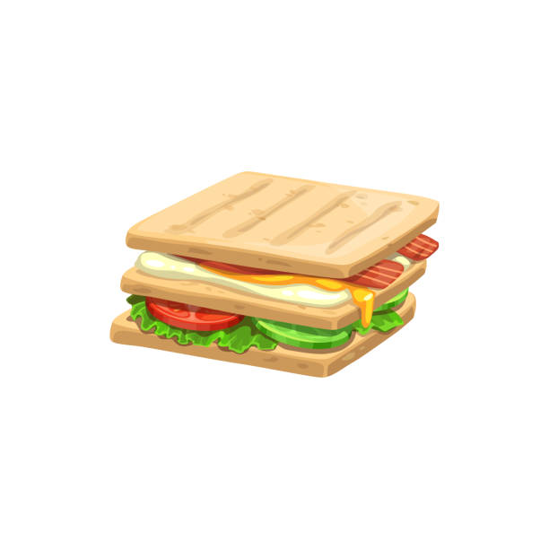 istock Sandwich, fast food menu icon, snacks street food 1329781250