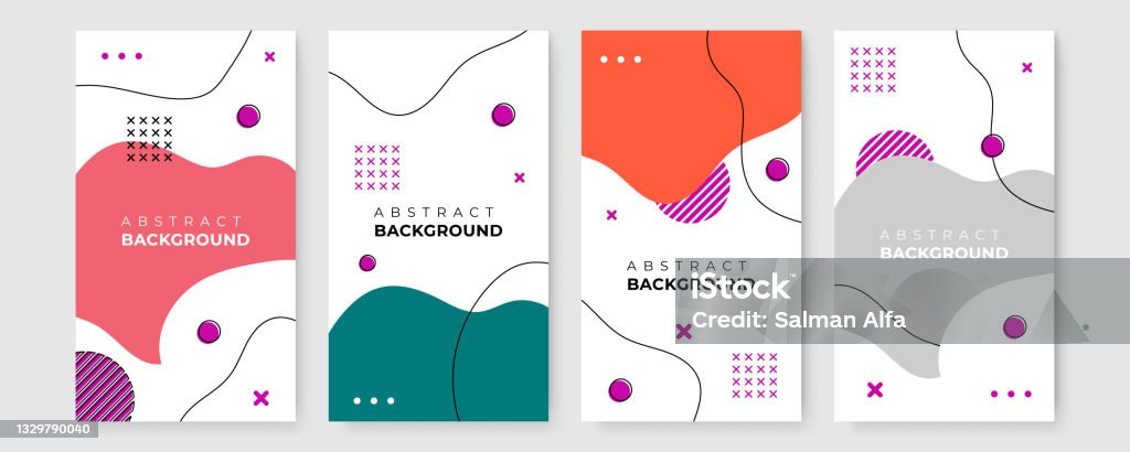 Abstract Background For Post Template Social Media Post Collection Gradient Liquid Abstract ...