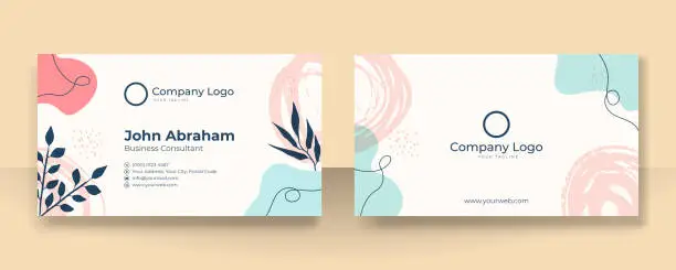 Vector illustration of Business card template with modern corporate concept. Creative elegant name card and business card design