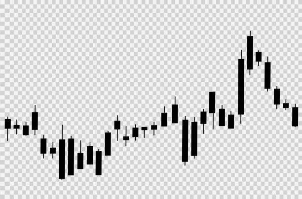 Vector illustration of Candlestick trading graph isolated on white or transparent  background, investing stocks market,buy and sell sign candlestick, vector illustration