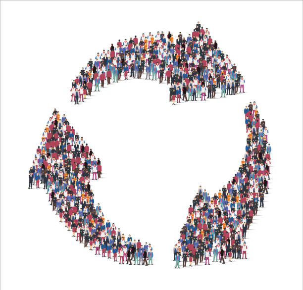 istock People and business group in the form of circulating symbol 1329799618