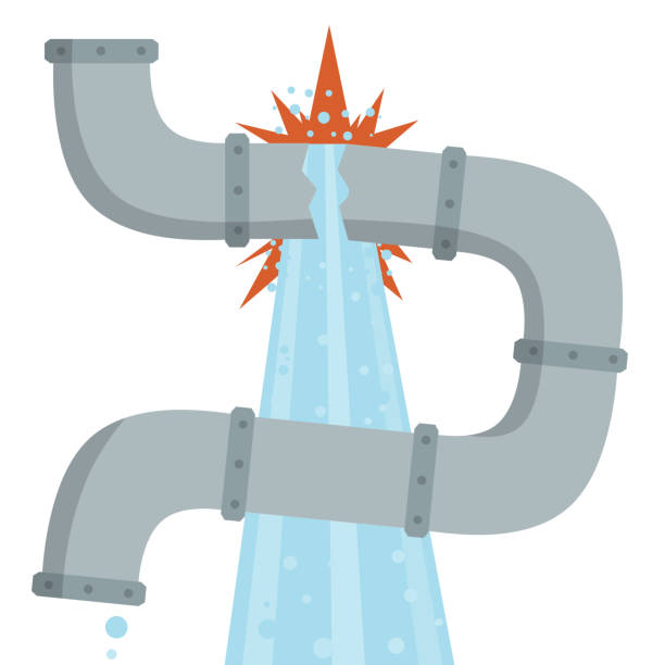 ilustrações de stock, clip art, desenhos animados e ícones de steel pipe for water. sewerage and water supply. - water pipe sewer pipeline leaking