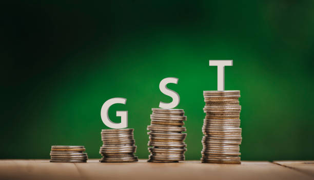 concetto gst - focus on foreground tax close up finance foto e immagini stock