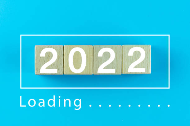 istock Wooden blocks in loading bar for 2022 Goal planning business concept 1329803711