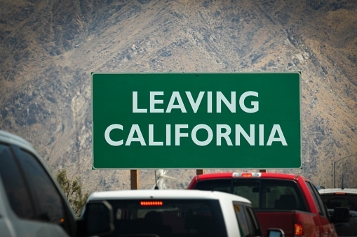 Leaving California Sign