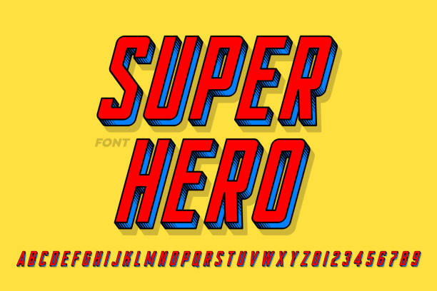 illustrations, cliparts, dessins animés et icônes de police de style superрero comics - super héros