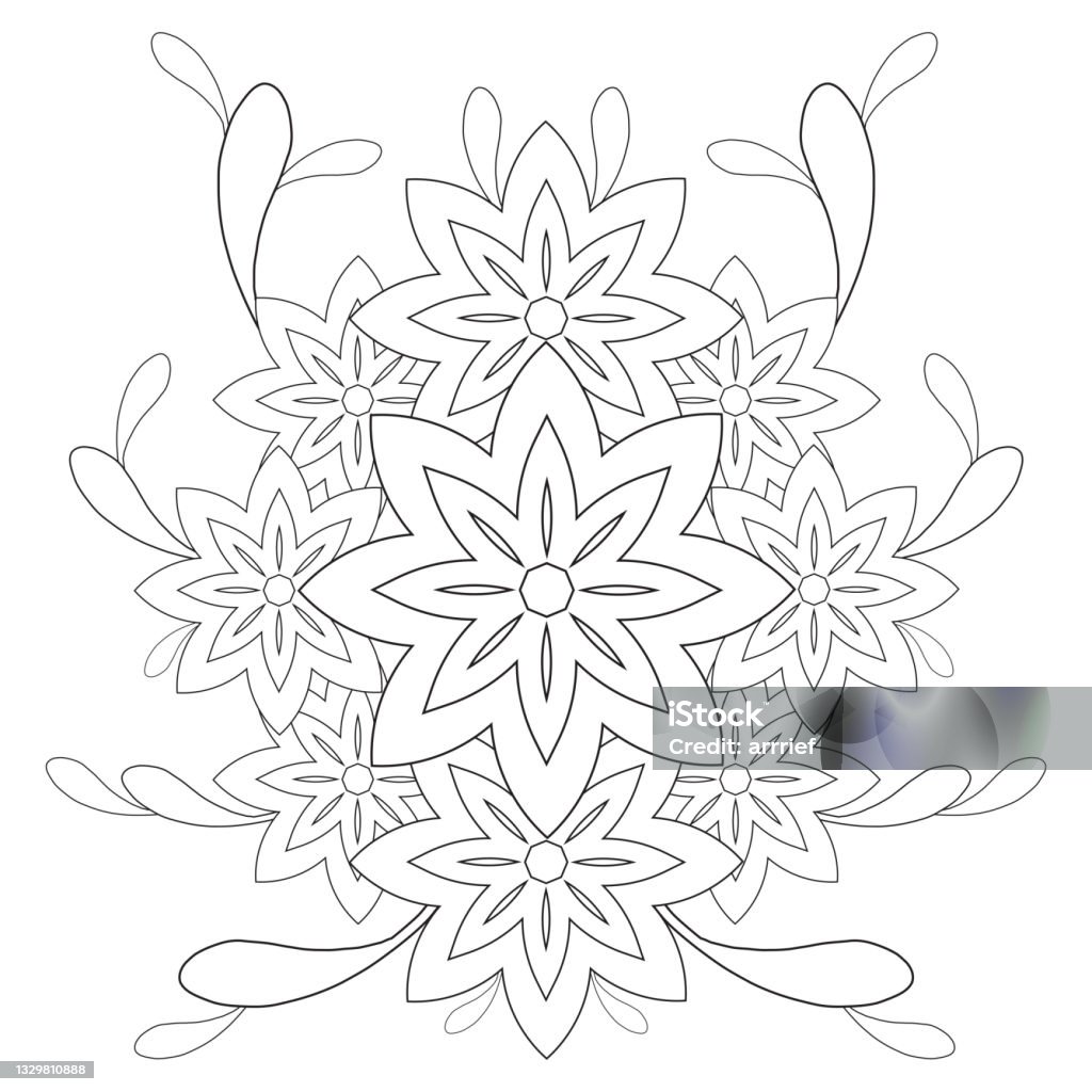 Coloring Page Flower Petals Beautiful Flower Petals Illustration