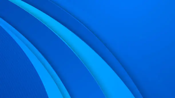 Vector illustration of Abstract blue wave background with 3d overlap element. Gradient dynamic blue lines background