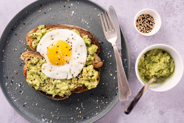 istock Avocado Toast with a Fried Egg and Toasted Sesame Seeds. 1329818093