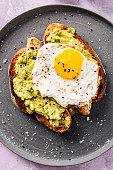 istock Avocado Toast with a Fried Egg and Toasted Sesame Seeds. 1329818840