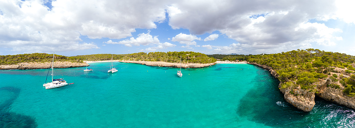 Cala Mondrago, in Mondrago Natural Park, Majorca, Balearic Islands Spain