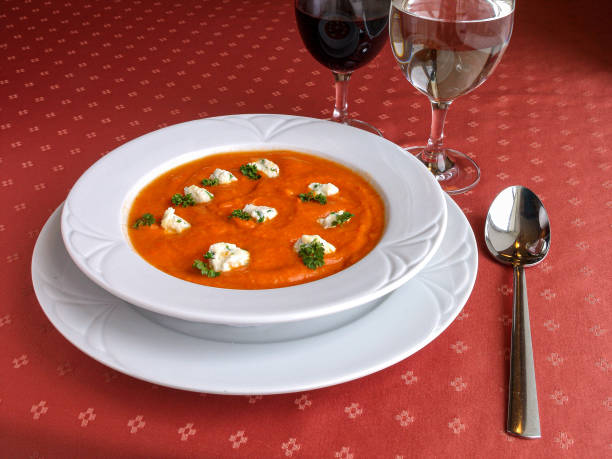 istock Sweet red pepper creamy soup 1329822409