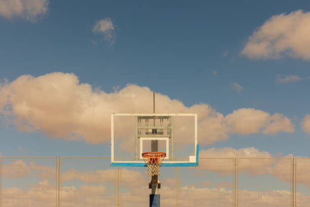 istock Transparent basketball board at sunrise 1329822737