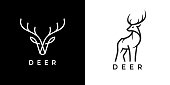 istock Deer line icons 1329824898