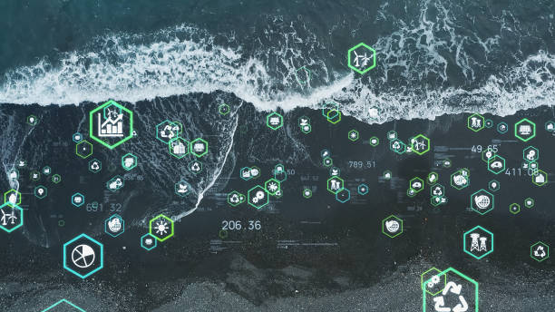 환경 기술 개념. 지속 가능한 개발 목표. sdgs. - tide power wave fuel and power generation 뉴스 사진 이미지