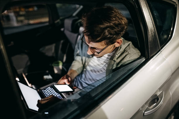 istock Businessman in the car 1329826023