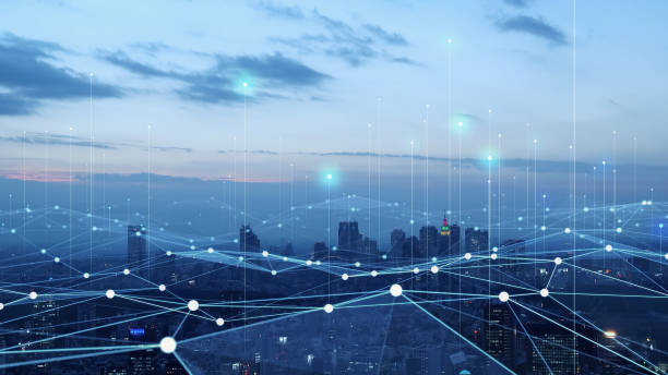 istock Smart city and communication network concept. 5G. IoT (Internet of Things). Telecommunication. 1329831677