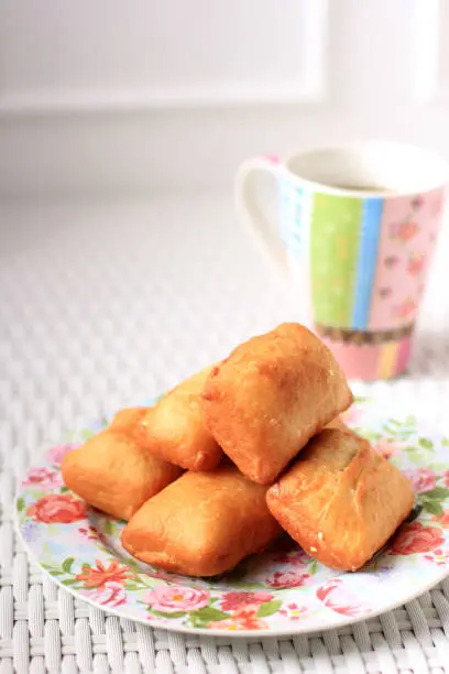 Photo of Indonesian Fried Bread Called Roti/Kue Bantal or Famous Name Odading