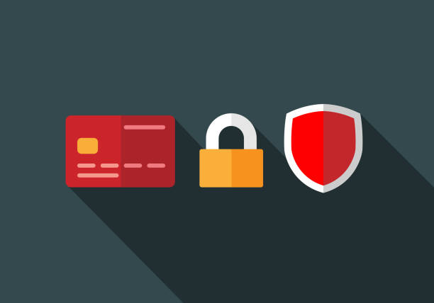 bezpieczna transakcja kartą kredytową - identity theft stock illustrations