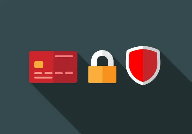 Vector illustration of Secure credit card transaction