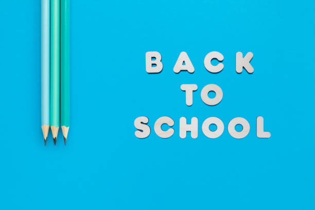 istock Tree pencils and text Back to school on blue background 1329837281