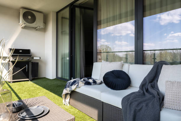 istock Spacious terrace with gas grill 1329837370
