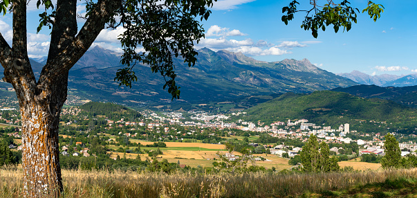 The city of Gap in Summer. Hautes-Alpes (French Alps). France