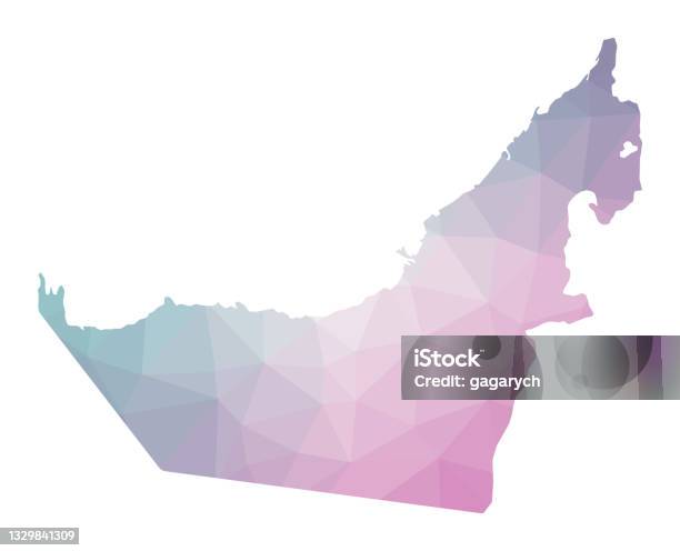Uae Polygon Polygonal Map Of Uae Stock Illustration - Download Image Now - Abstract ...