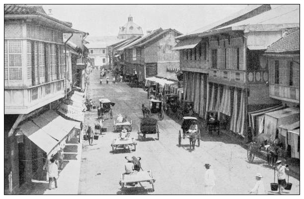 istock Antique black and white photograph: Manila, Philippines 1329842842