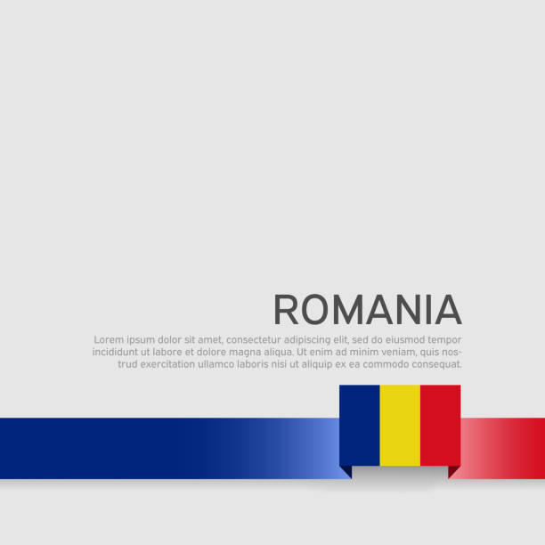 ilustrações, clipart, desenhos animados e ícones de fundo da bandeira da romênia. bandeira patriótica romena, capa. bandeira colorida da romênia em um fundo branco. pôster nacional. livreto de negócios. vetor tricolor design plano - romania flag romanian flag colors