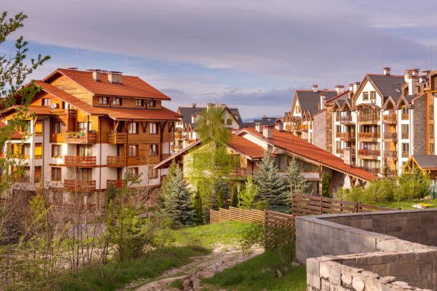 istock Summer hotels panorama in Bansko, Bulgaria 1329846831