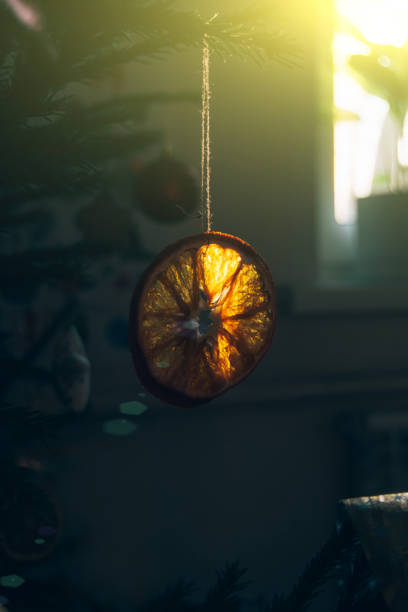 istock Holiday decorations, Christmas tree toy - dried orange slice. 1329848785