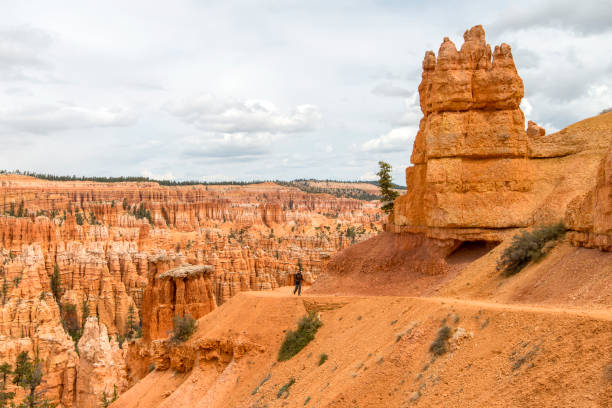 istock Female hiker walks along path in Bryce Canyon National Park 1329863581