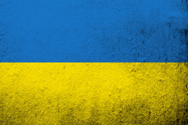 istock National flag of Ukraine. Grunge background 1329867374