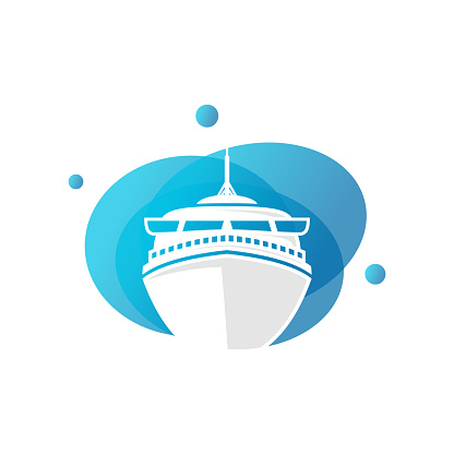 Cruise Ship Logo Template Design Vector, Emblem, Design Concept, Creative Symbol, Icon