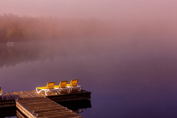 istock Dock on Lac-Superieur, Mont-tremblant, Quebec, Canada 1329868545