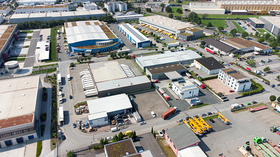 Industrial area, industrial district - aerial view