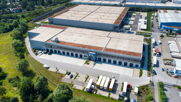 istock Industrial area, industrial district - aerial view 1329869698