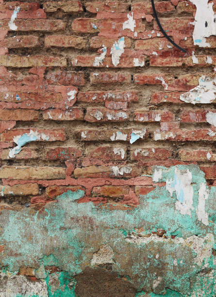 istock irregular and colorful brick wall with dirt and different textures - vertical background 1329873936