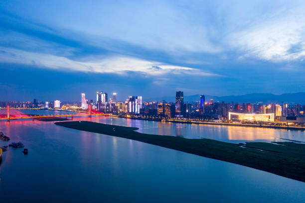 istock Chinese cities, night view and skyline 1329875006