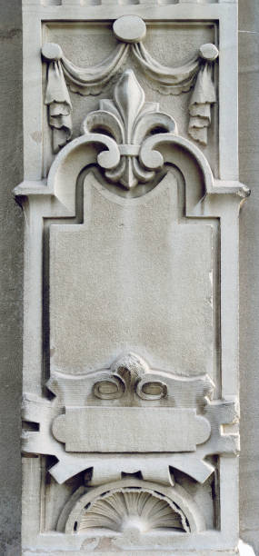 istock Old classic blank vertical ornated panel in art nouveau style 1329876320