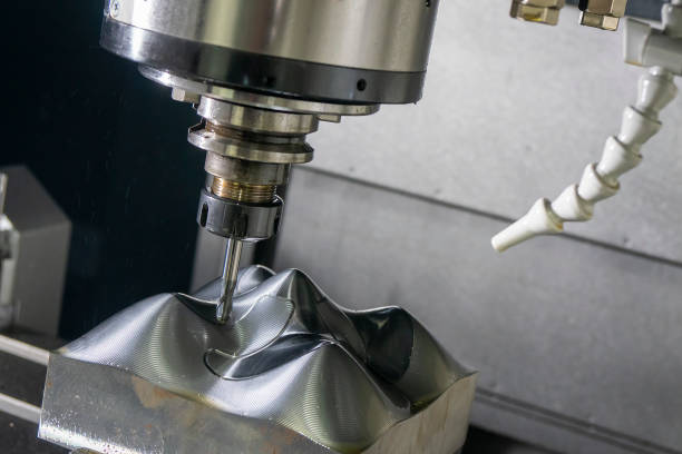 istock The CNC milling machine cutting the  mold parts by solid ball end mill tool type. 1329883395