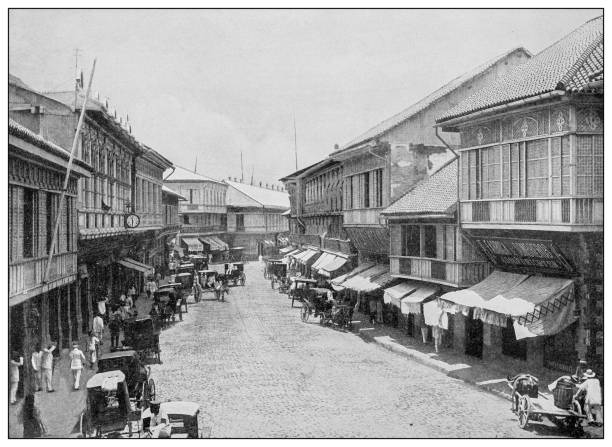 istock Antique black and white photograph: The Escolta, Manila, Philippines 1329883577