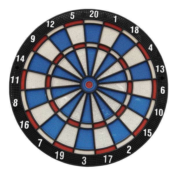 istock Board of darts on white bg 1329883711