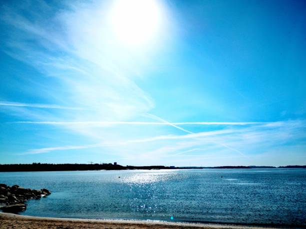 Sunny day, Helsinki, beach, Mustikkamaaranta, spring