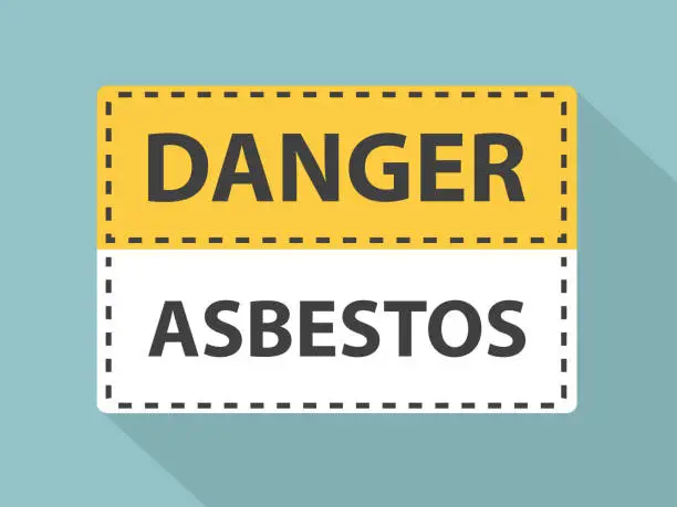 Vector illustration of asbestos warning sign