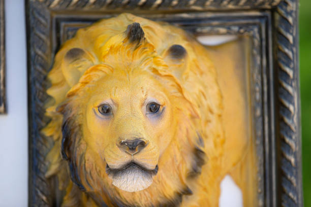 Door ornament with lion